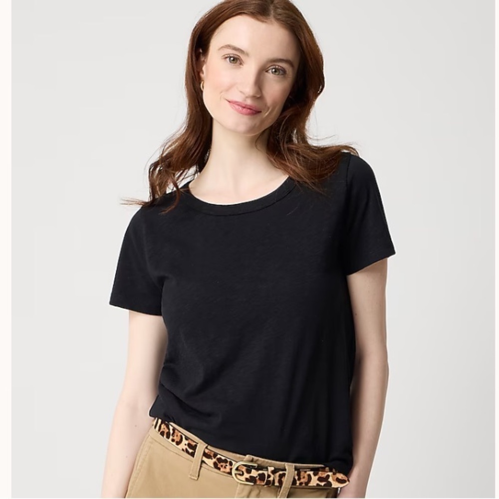 J crew Short-sleeve girlfriend crewneck tee black